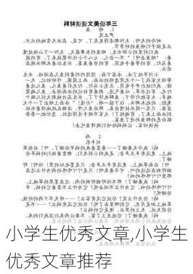 小学生优秀文章,小学生优秀文章推荐-第3张图片-安安范文网