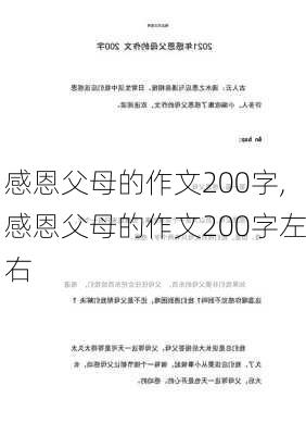 感恩父母的作文200字,感恩父母的作文200字左右-第3张图片-安安范文网