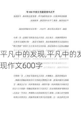 平凡中的发现,平凡中的发现作文600字-第2张图片-安安范文网