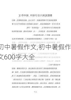 初中暑假作文,初中暑假作文600字大全