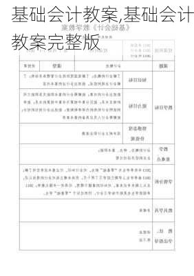 基础会计教案,基础会计教案完整版-第1张图片-安安范文网