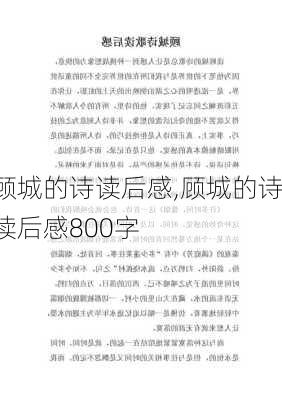 顾城的诗读后感,顾城的诗读后感800字-第2张图片-安安范文网