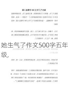 她生气了作文500字五年级,-第1张图片-安安范文网