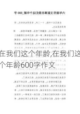 在我们这个年龄,在我们这个年龄600字作文-第2张图片-安安范文网