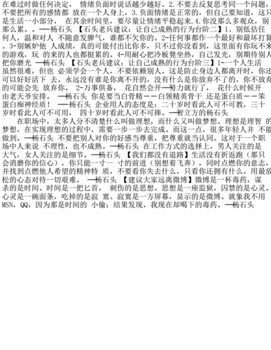 杨石头经典语录,杨石头经典语录100句-第1张图片-安安范文网