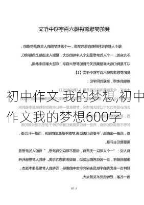 初中作文 我的梦想,初中作文我的梦想600字-第2张图片-安安范文网