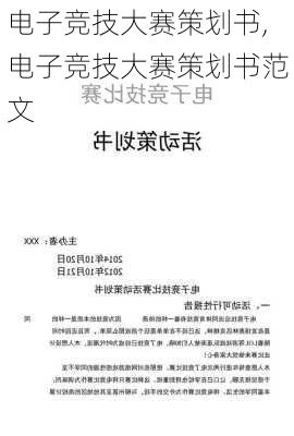 电子竞技大赛策划书,电子竞技大赛策划书范文