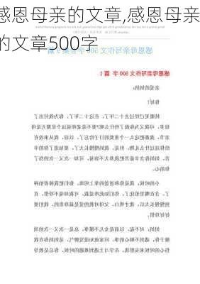 感恩母亲的文章,感恩母亲的文章500字-第2张图片-安安范文网