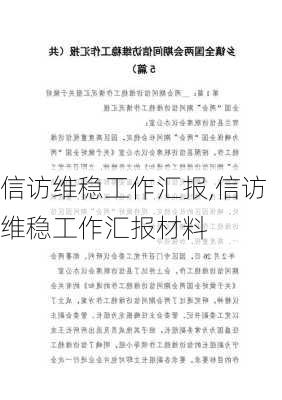 信访维稳工作汇报,信访维稳工作汇报材料-第2张图片-安安范文网