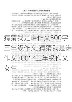 猜猜我是谁作文300字三年级作文,猜猜我是谁作文300字三年级作文女生-第3张图片-安安范文网