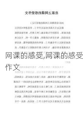 网课的感受,网课的感受作文