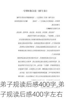 弟子规读后感400字,弟子规读后感400字左右-第1张图片-安安范文网