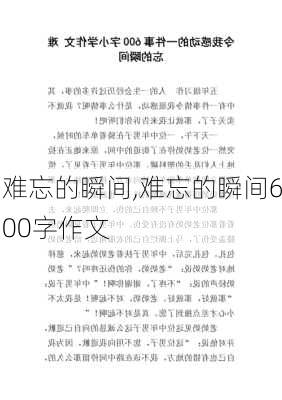 难忘的瞬间,难忘的瞬间600字作文-第3张图片-安安范文网