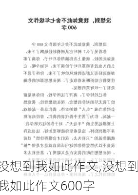 没想到我如此作文,没想到我如此作文600字-第3张图片-安安范文网