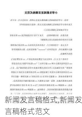 新闻发言稿格式,新闻发言稿格式范文-第1张图片-安安范文网