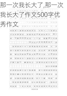 那一次我长大了,那一次我长大了作文500字优秀作文-第2张图片-安安范文网