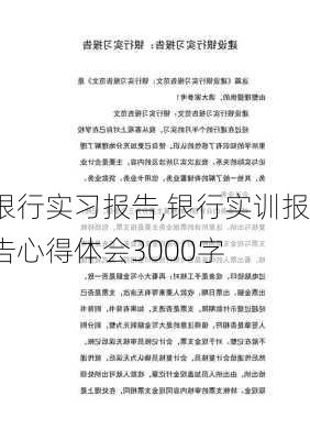 银行实习报告,银行实训报告心得体会3000字-第3张图片-安安范文网