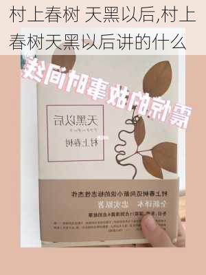 村上春树 天黑以后,村上春树天黑以后讲的什么-第1张图片-安安范文网