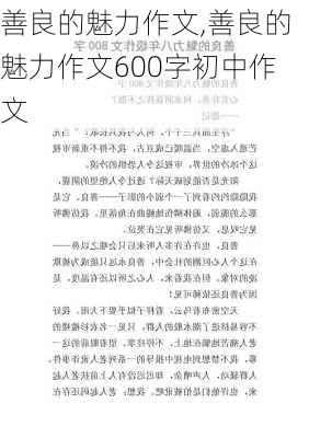 善良的魅力作文,善良的魅力作文600字初中作文-第3张图片-安安范文网