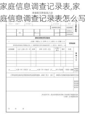 家庭信息调查记录表,家庭信息调查记录表怎么写-第1张图片-安安范文网