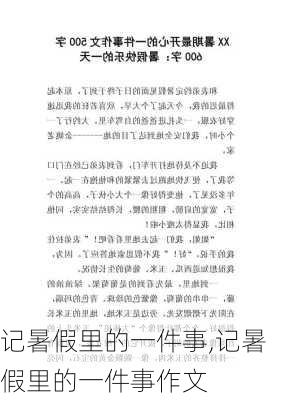 记暑假里的一件事,记暑假里的一件事作文-第1张图片-安安范文网