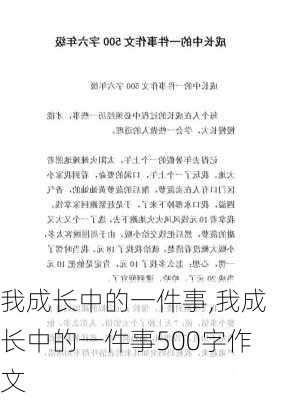 我成长中的一件事,我成长中的一件事500字作文-第3张图片-安安范文网