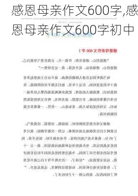 感恩母亲作文600字,感恩母亲作文600字初中-第1张图片-安安范文网