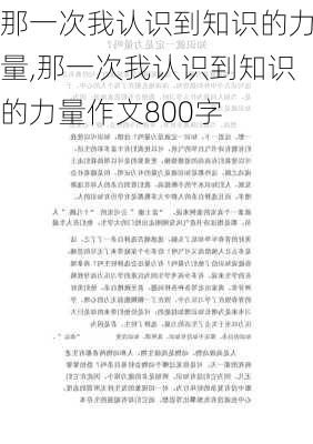 那一次我认识到知识的力量,那一次我认识到知识的力量作文800字-第1张图片-安安范文网