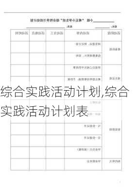 综合实践活动计划,综合实践活动计划表-第2张图片-安安范文网