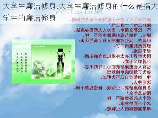 大学生廉洁修身,大学生廉洁修身的什么是指大学生的廉洁修身-第2张图片-安安范文网