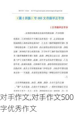 对手作文,对手作文500字优秀作文-第2张图片-安安范文网