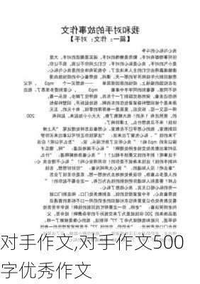 对手作文,对手作文500字优秀作文-第3张图片-安安范文网