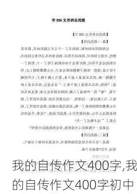 我的自传作文400字,我的自传作文400字初中-第3张图片-安安范文网