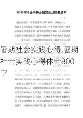 暑期社会实践心得,暑期社会实践心得体会800字-第1张图片-安安范文网