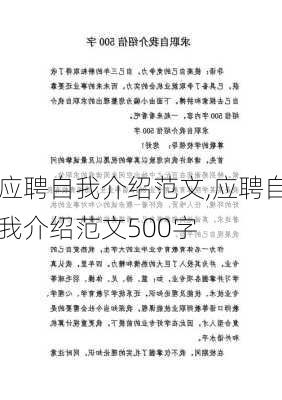 应聘自我介绍范文,应聘自我介绍范文500字-第1张图片-安安范文网