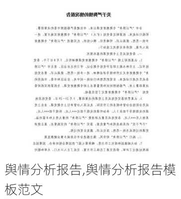 舆情分析报告,舆情分析报告模板范文-第2张图片-安安范文网