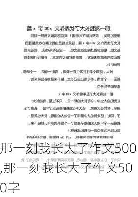 那一刻我长大了作文500,那一刻我长大了作文500字-第1张图片-安安范文网