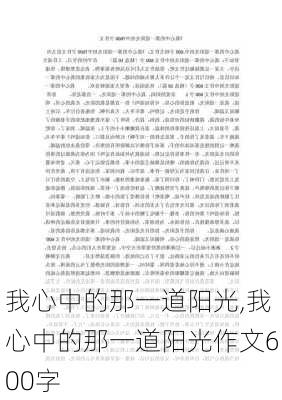 我心中的那一道阳光,我心中的那一道阳光作文600字-第3张图片-安安范文网