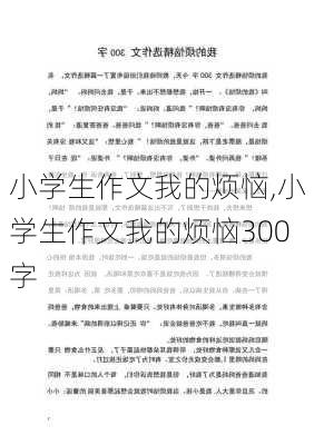 小学生作文我的烦恼,小学生作文我的烦恼300字-第1张图片-安安范文网