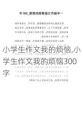 小学生作文我的烦恼,小学生作文我的烦恼300字-第2张图片-安安范文网