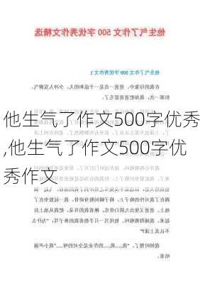 他生气了作文500字优秀,他生气了作文500字优秀作文