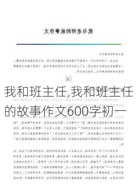 我和班主任,我和班主任的故事作文600字初一-第2张图片-安安范文网