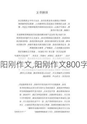 阳刚作文,阳刚作文800字-第1张图片-安安范文网