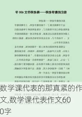 数学课代表的那真紧的作文,数学课代表作文600字-第2张图片-安安范文网