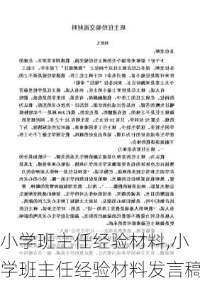 小学班主任经验材料,小学班主任经验材料发言稿-第3张图片-安安范文网