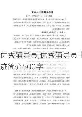 优秀辅导员,优秀辅导员事迹简介500字-第1张图片-安安范文网