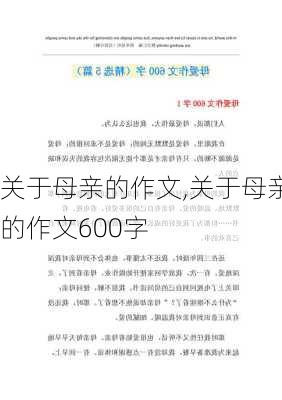 关于母亲的作文,关于母亲的作文600字-第2张图片-安安范文网