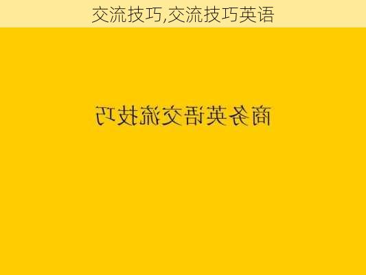 交流技巧,交流技巧英语-第2张图片-安安范文网