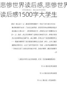 悲惨世界读后感,悲惨世界读后感1500字大学生-第3张图片-安安范文网