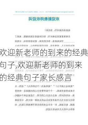 欢迎新老师的到来的经典句子,欢迎新老师的到来的经典句子家长感言-第3张图片-安安范文网